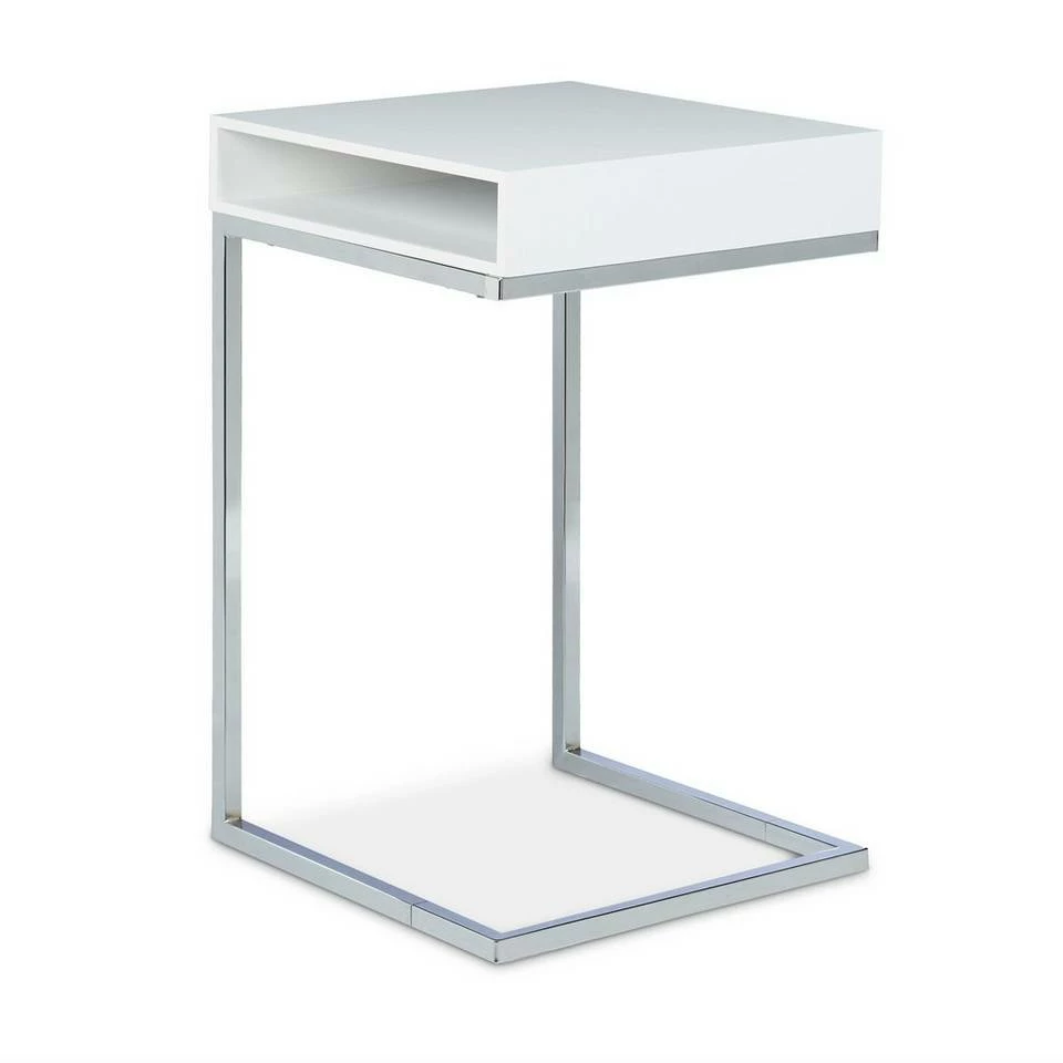 relaxdays Beistelltisch »Beistelltisch mit Metallbein«, Weiß Braun Silber, Weiß Silber 3 relaxdays Beistelltisch »Beistelltisch mit Metallbein«, Weiß Braun Silber, Weiß Silber – Bild 3