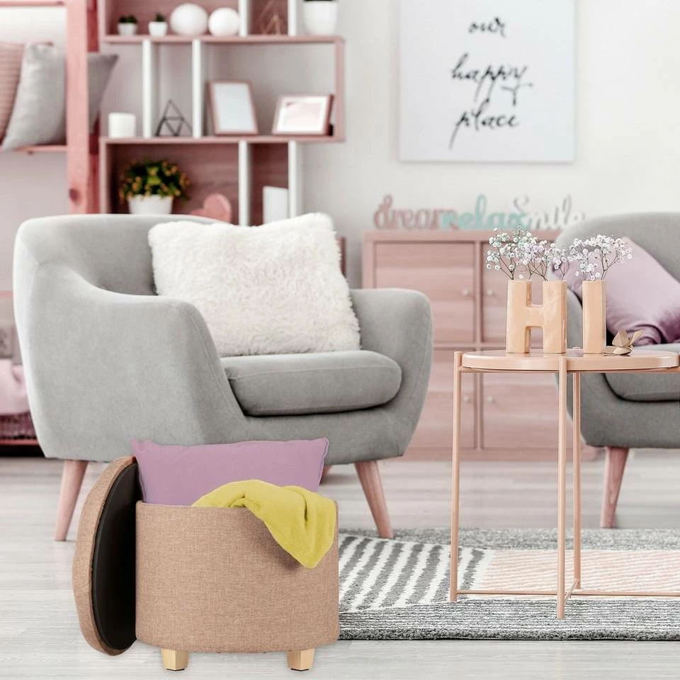 relaxdays Stauraumhocker »Runder Sitzhocker mit Stauraum« 2 relaxdays Stauraumhocker »Runder Sitzhocker mit Stauraum« – Bild 2