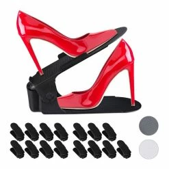 relaxdays Schuhregal »16 x Schuhstapler schwarz«