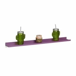 relaxdays Wandboard »Hängeregal schmal«, Violett Braun, Schwarz, Hellblau, Wei&szlig;