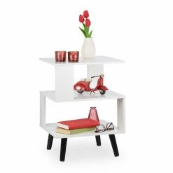 relaxdays Beistelltisch »Weißer Beistelltisch eckig«