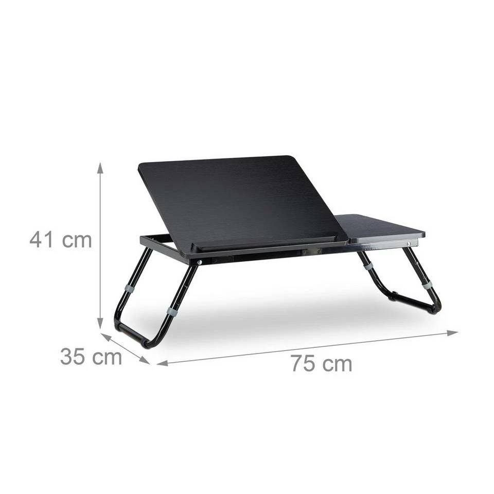relaxdays Laptop Tablett »Laptoptisch fürs Bett schwarz«, Faserplatte 3 relaxdays Laptop Tablett »Laptoptisch fürs Bett schwarz«, Faserplatte – Bild 3
