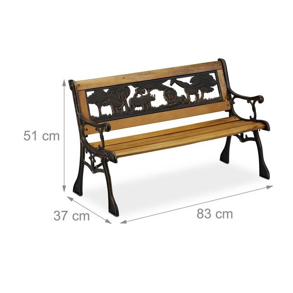 relaxdays Gartenbank »Kinder Gartenbank mit Tier-Motiv« 4 relaxdays Gartenbank »Kinder Gartenbank mit Tier-Motiv« – Bild 4