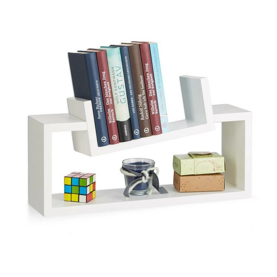 relaxdays Wandregal »Wandregal 2er-Set schief«, Weiß Hellblau, Weiß, Lila, Schwarz 1 relaxdays Wandregal »Wandregal 2er-Set schief«, Weiß Hellblau, Weiß, Lila, Schwarz