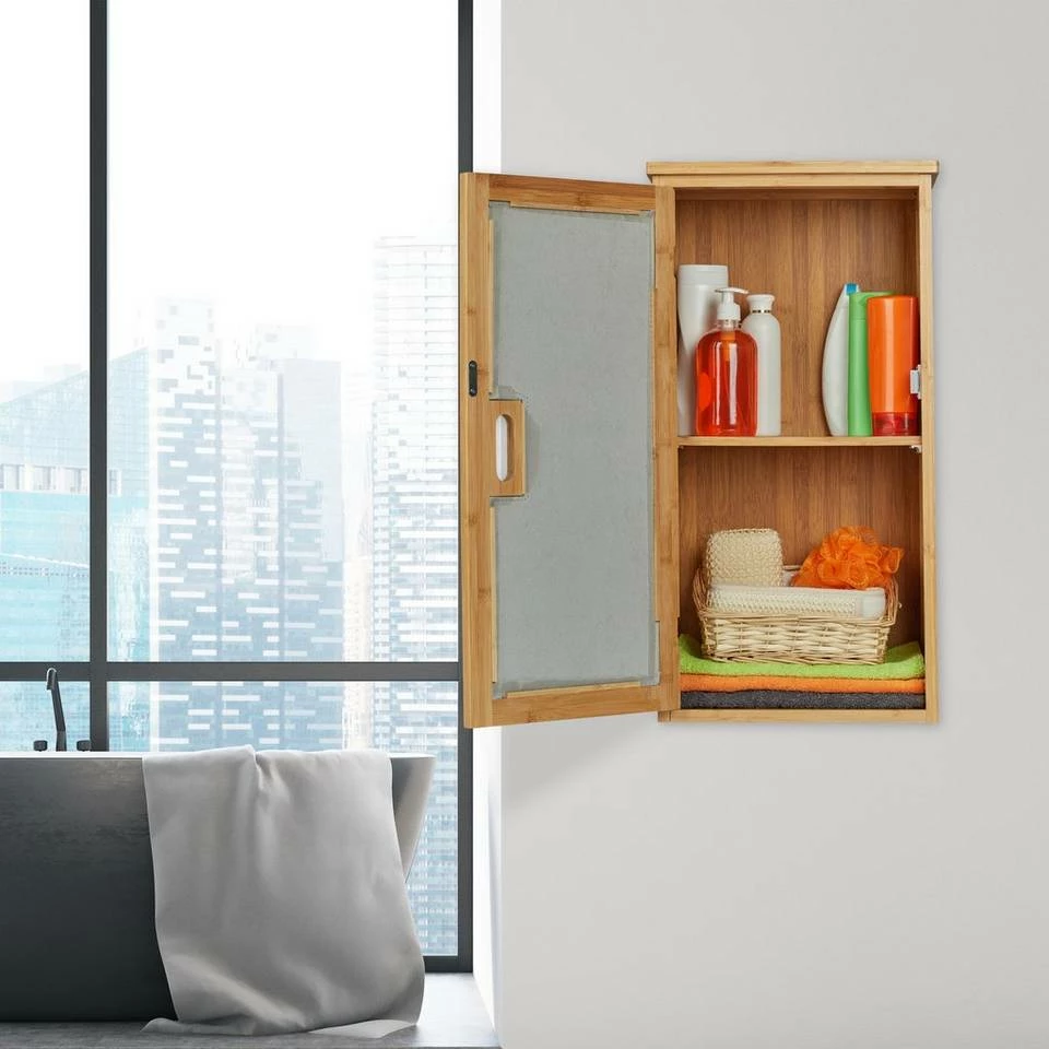 relaxdays Hängeschrank »Bad Hängeschrank Bambus« 6 relaxdays Hängeschrank »Bad Hängeschrank Bambus« – Bild 6