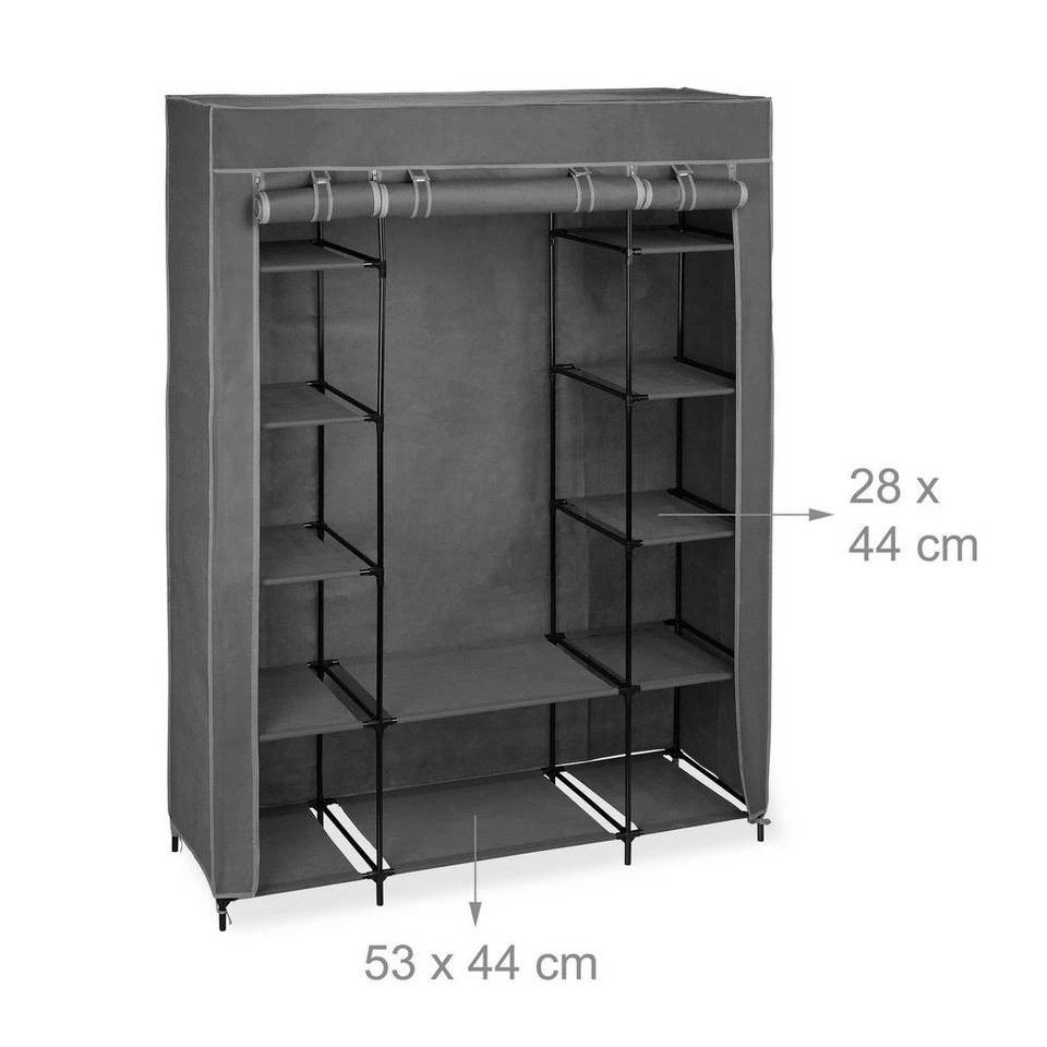 relaxdays Stoffschrank »XXL Stoffschrank« Anthrazit 5 relaxdays Stoffschrank »XXL Stoffschrank« Anthrazit – Bild 5