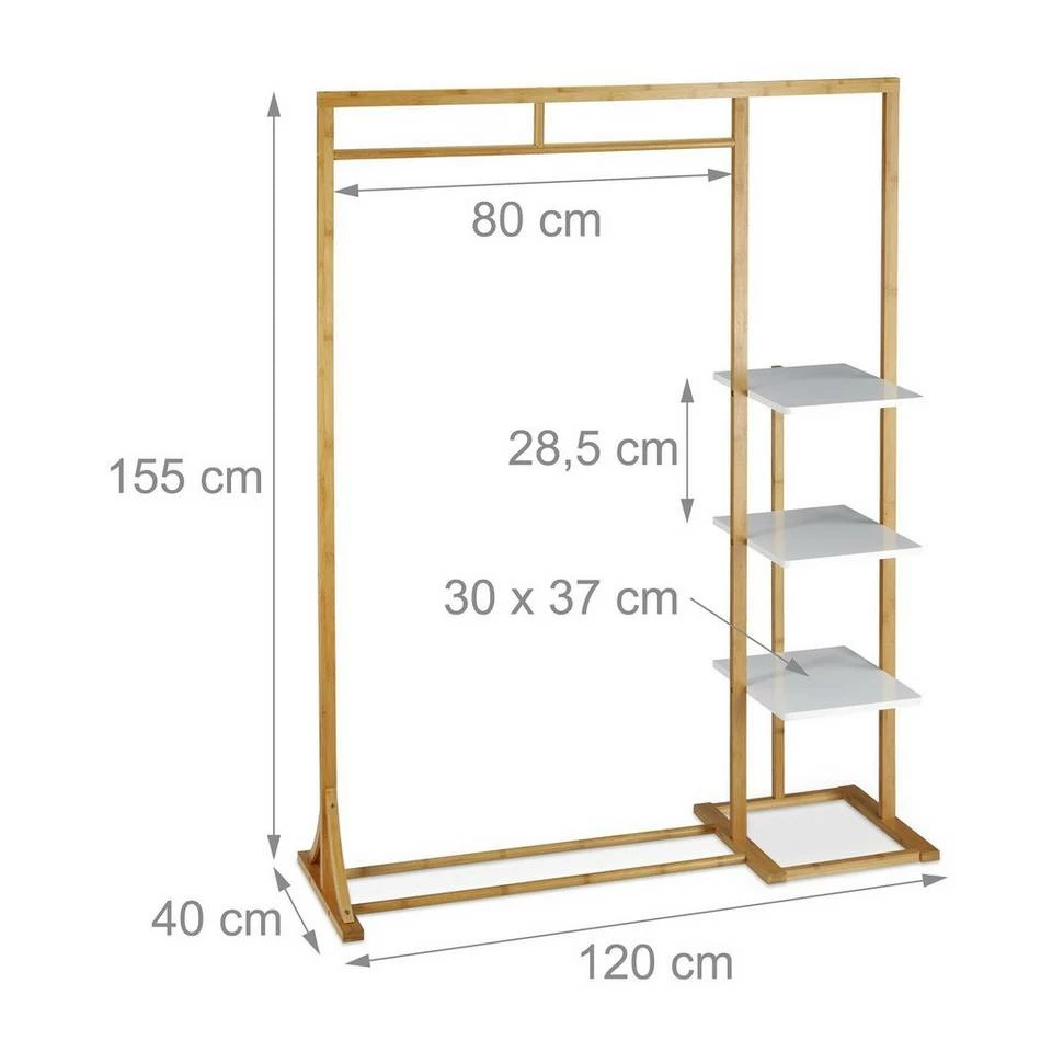relaxdays Kleiderständer »Kleiderständer Bambus und MDF« 4 relaxdays Kleiderständer »Kleiderständer Bambus und MDF« – Bild 4