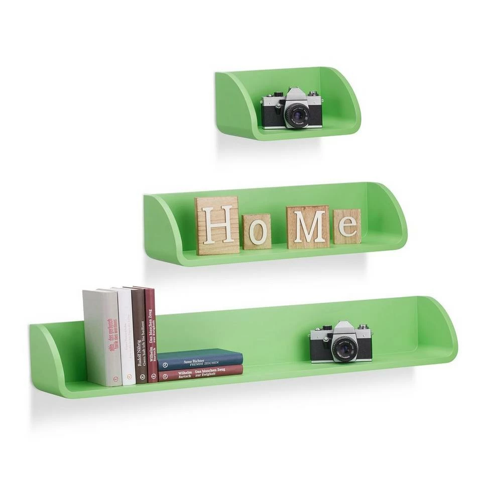 relaxdays Wandregal »Wandregal 3er Set«, Schwarz Grün, Weiß, Braun, Lila 12 relaxdays Wandregal »Wandregal 3er Set«, Schwarz Grün, Weiß, Braun, Lila – Bild 12