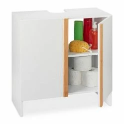 relaxdays Waschbeckenunterschrank »Weißer Waschbeckenunterschrank«