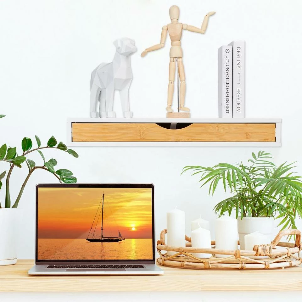 relaxdays Wandregal »Wandregal mit Schublade« 2 relaxdays Wandregal »Wandregal mit Schublade« – Bild 2