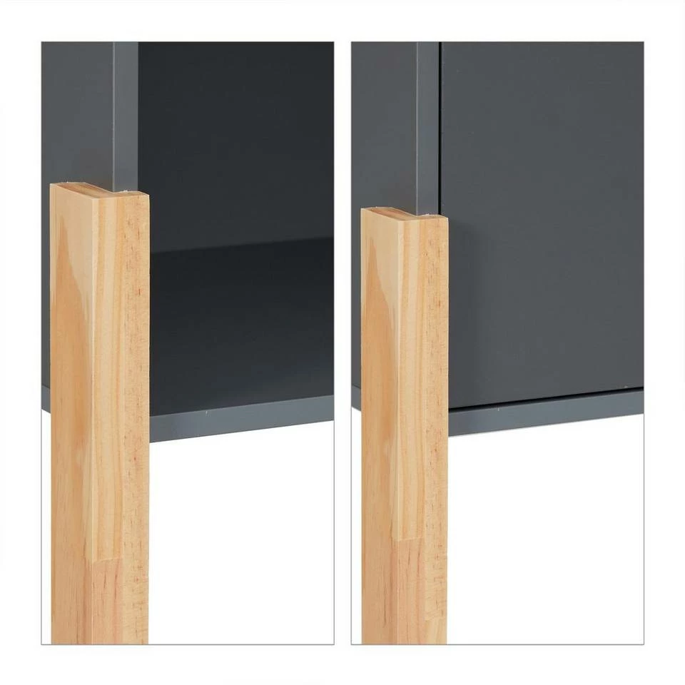 relaxdays Nachttisch »Dunkelgrauer Nachttisch mit Holzbeinen« 6 relaxdays Nachttisch »Dunkelgrauer Nachttisch mit Holzbeinen« – Bild 6