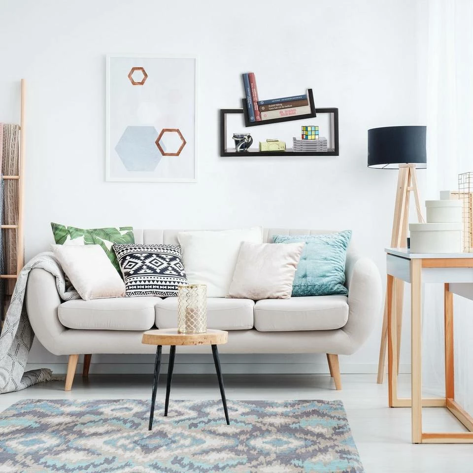 relaxdays Wandregal »Wandregal 2er-Set schief«, Weiß Hellblau, Weiß, Lila, Schwarz 5 relaxdays Wandregal »Wandregal 2er-Set schief«, Weiß Hellblau, Weiß, Lila, Schwarz – Bild 5