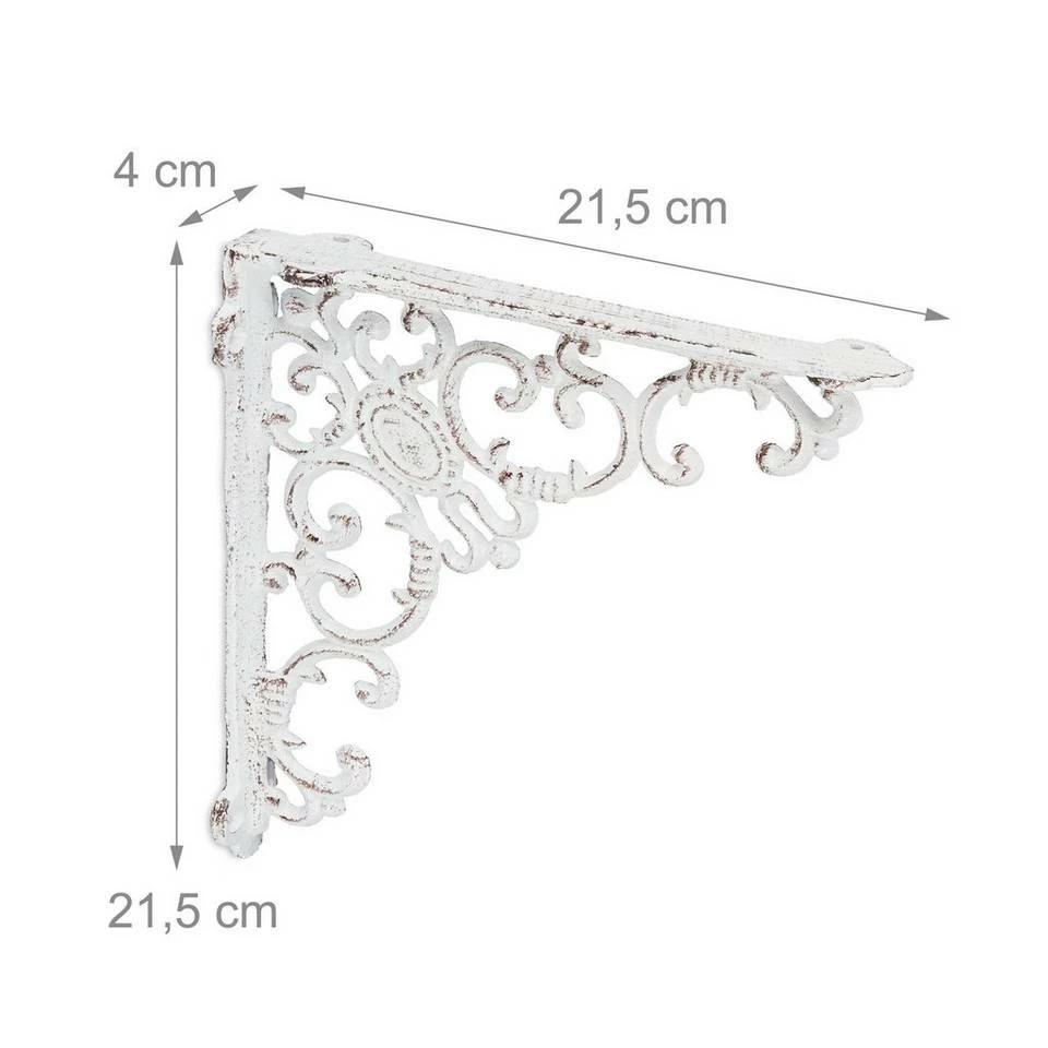 relaxdays Wandregalhalter »2 x Regalwinkel antik weiß« 4 relaxdays Wandregalhalter »2 x Regalwinkel antik weiß« – Bild 4