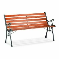 relaxdays Gartenbank »Gartenbank Holz Gusseisen«