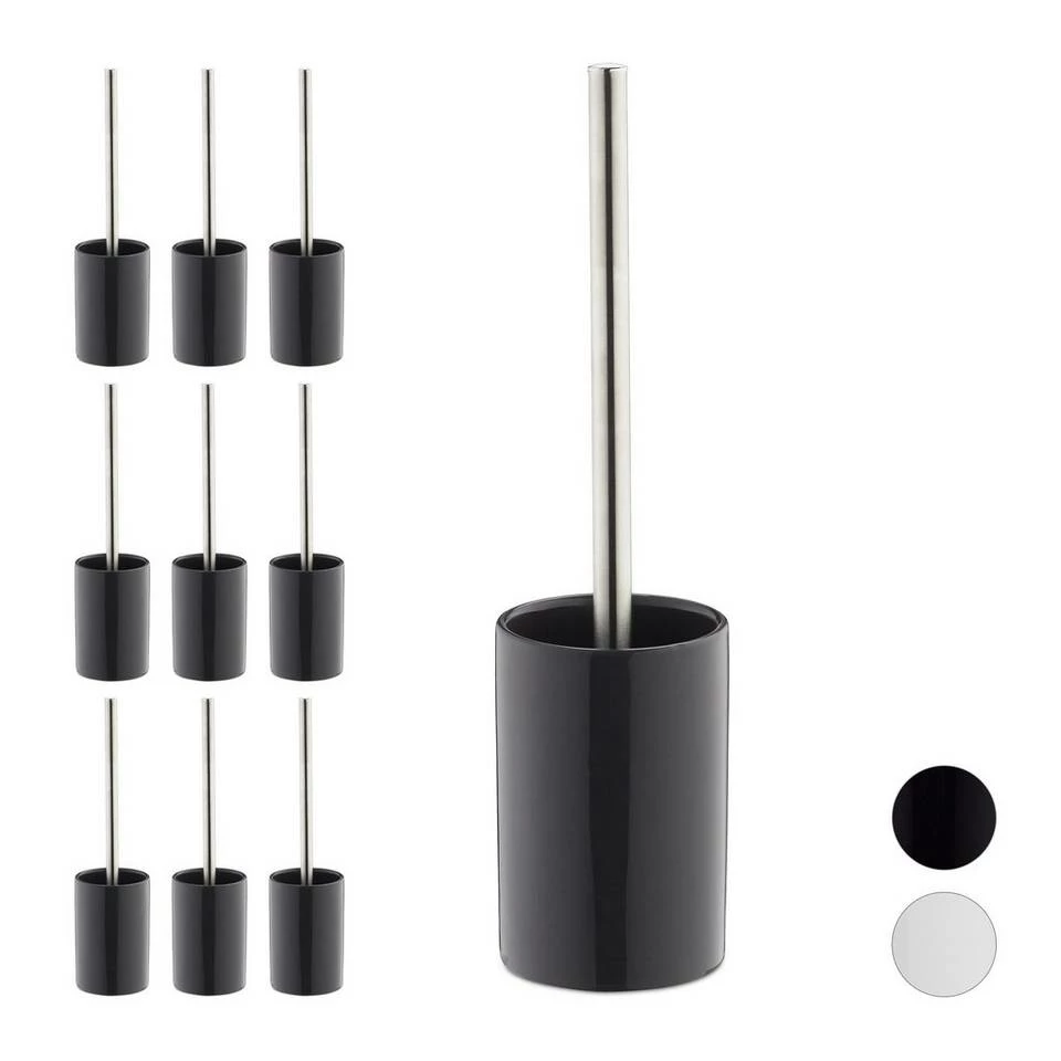 relaxdays Badezimmer-Set »10 x WC-Garnitur Keramik grau« 1 relaxdays Badezimmer-Set »10 x WC-Garnitur Keramik grau«