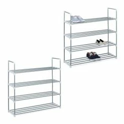 relaxdays Schuhregal »2 x Schuhregal Metall 4 Etagen«