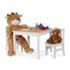 relaxdays Kindertisch »Kindertisch mit 2 Stühlen weiß/natur«