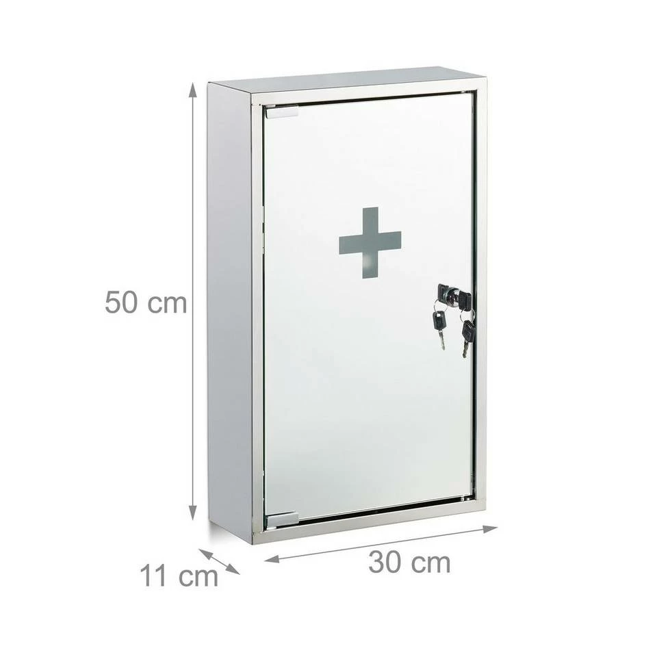 relaxdays Medizinschrank »Medizinschrank Edelstahl mit Spiegeltür« 4 relaxdays Medizinschrank »Medizinschrank Edelstahl mit Spiegeltür« – Bild 4