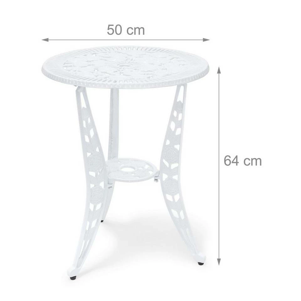 relaxdays Gartentisch »Bistrotisch«, Weiß Weiß, Braun, Schwarz 4 relaxdays Gartentisch »Bistrotisch«, Weiß Weiß, Braun, Schwarz – Bild 4