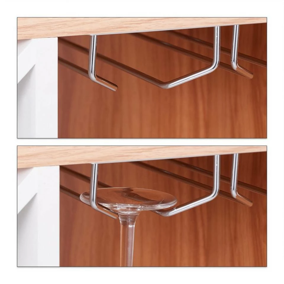 relaxdays Weinregal »Großes Weinregal mit Weinglashalter«, Braun Weiß Silber, Hellbraun Weiß Silber, Schwarz Silber 7 relaxdays Weinregal »Großes Weinregal mit Weinglashalter«, Braun Weiß Silber, Hellbraun Weiß Silber, Schwarz Silber – Bild 7