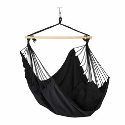 relaxdays Hängesessel »Hängesessel mit Kissen«, Schwarz