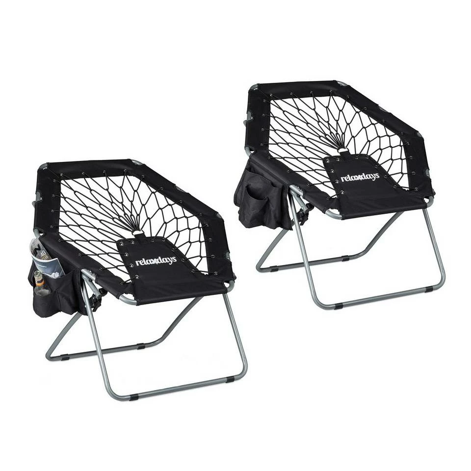 relaxdays Campingstuhl »2 x Bungee Stuhl WEBSTER schwarz« 1 relaxdays Campingstuhl »2 x Bungee Stuhl WEBSTER schwarz«