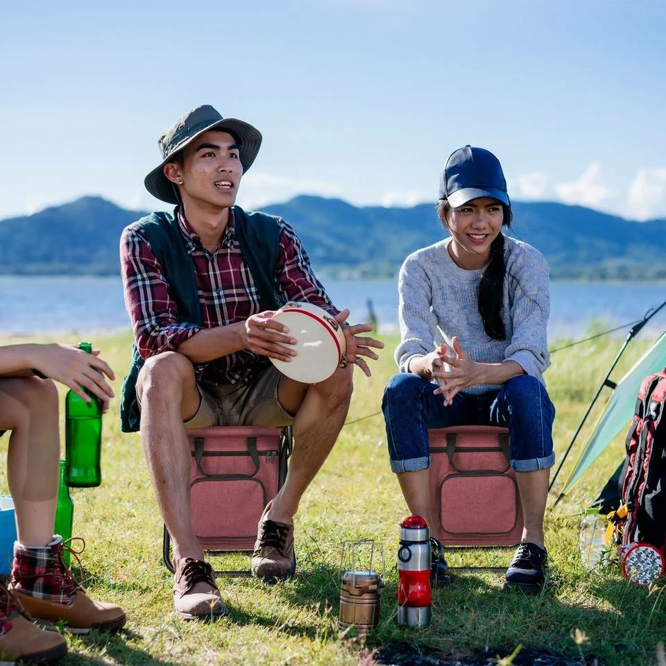 relaxdays Campinghocker »Roter Campinghocker mit Lehne« 2 relaxdays Campinghocker »Roter Campinghocker mit Lehne« – Bild 2