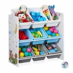 relaxdays Standregal »Kinderregal mit 9 Boxen und Motiv«, B Wei&szlig; Hellblau Grau, Wei&szlig; Hellblau Gr&uuml;n -Deutschland Möbel Verkäufe 2024 e6170344 2f7c 55de bb93 a2512bf7c205