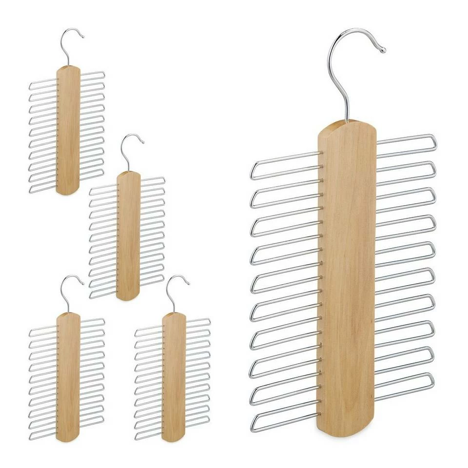 relaxdays Krawattenhalter »5 x Krawattenbügel aus Holz« 1 relaxdays Krawattenhalter »5 x Krawattenbügel aus Holz«