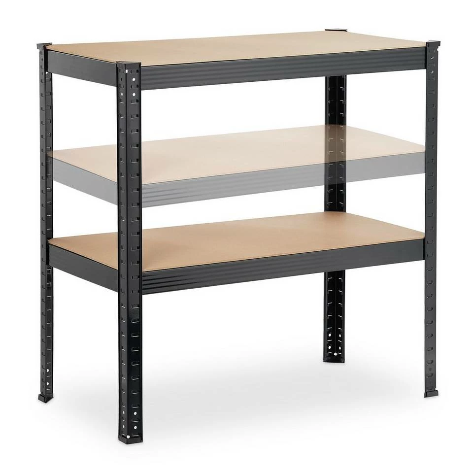 relaxdays Schwerlastregal »Schwerlastregal in Schwarz mit 4 Ebenen« 7 relaxdays Schwerlastregal »Schwerlastregal in Schwarz mit 4 Ebenen« – Bild 7