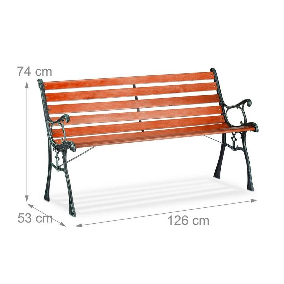 relaxdays Gartenbank »Gartenbank Holz Gusseisen« 4 relaxdays Gartenbank »Gartenbank Holz Gusseisen« – Bild 4
