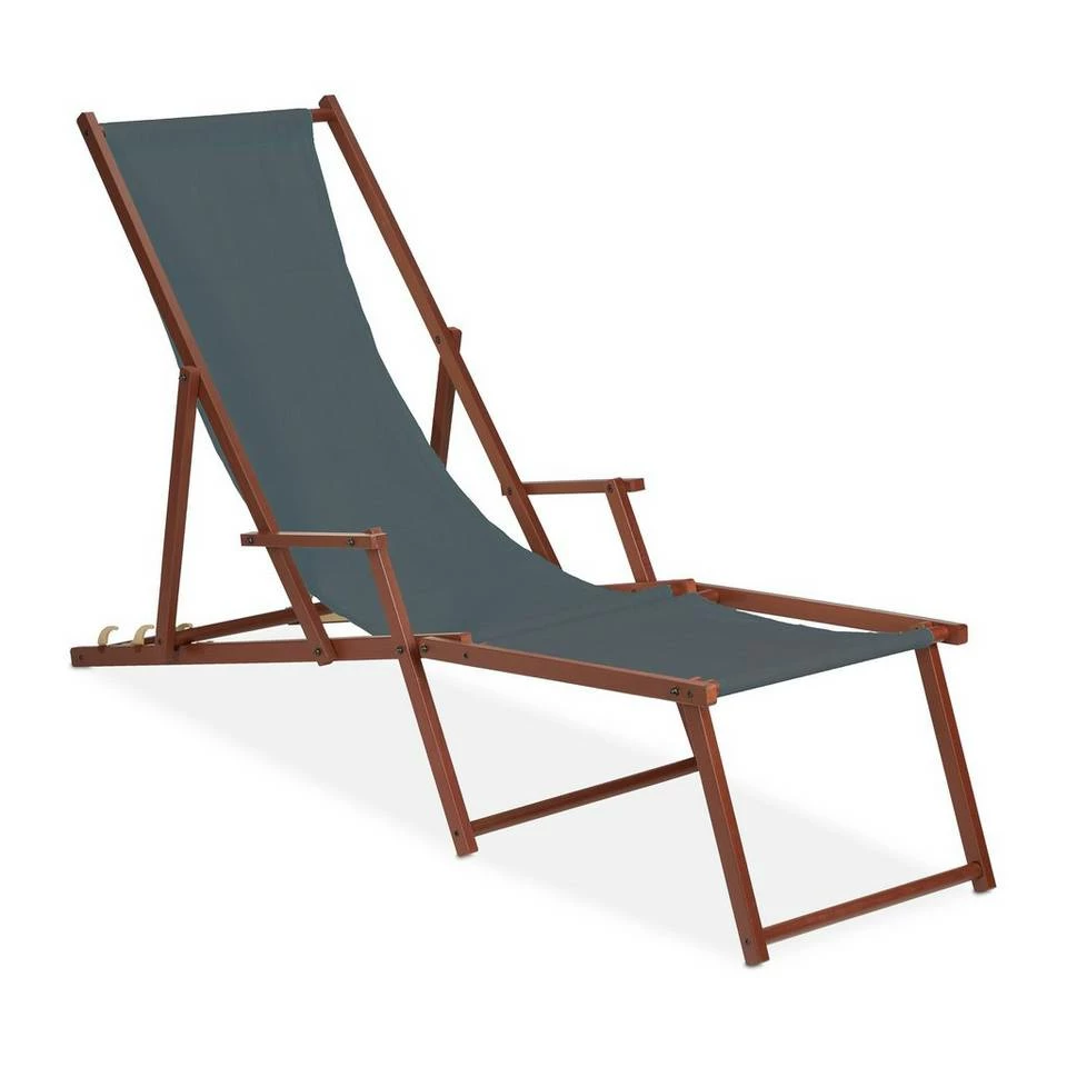 relaxdays Gartenliege »Liegestuhl Holz Stoff«, Anthrazit 10 relaxdays Gartenliege »Liegestuhl Holz Stoff«, Anthrazit – Bild 10