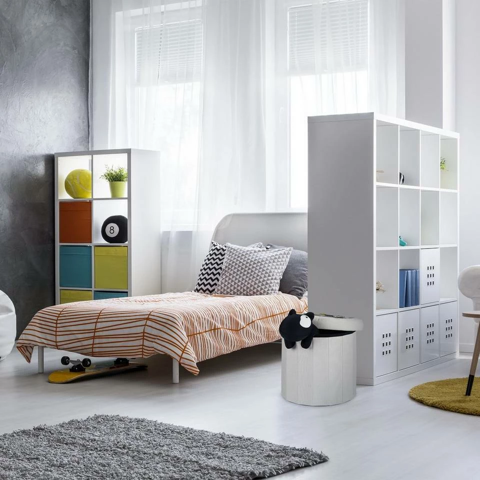 relaxdays Sitzhocker »Sitzhocker mit Stauraum Größe L rund«, Creme Anthrazit 3 relaxdays Sitzhocker »Sitzhocker mit Stauraum Größe L rund«, Creme Anthrazit – Bild 3