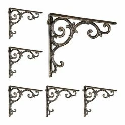 relaxdays Wandregalhalter »6 x Regalwinkel antik bronze«