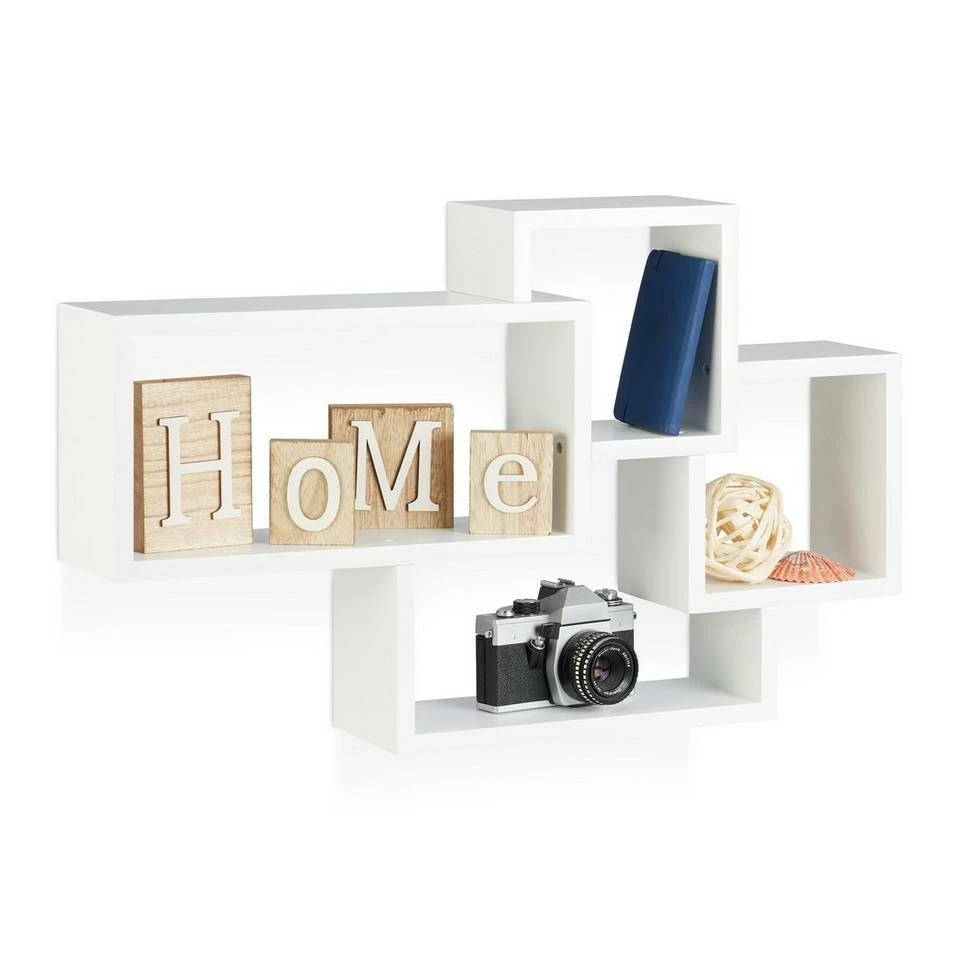 relaxdays Wandregal »Wandregal Cube freischwebend«, Braun Lila, Hellblau, Grün, Schwarz 7 relaxdays Wandregal »Wandregal Cube freischwebend«, Braun Lila, Hellblau, Grün, Schwarz – Bild 7