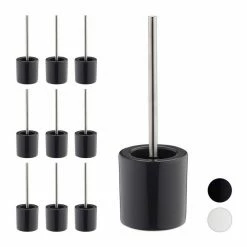 relaxdays Badezimmer-Set »10 x WC Garnitur Keramik grau«