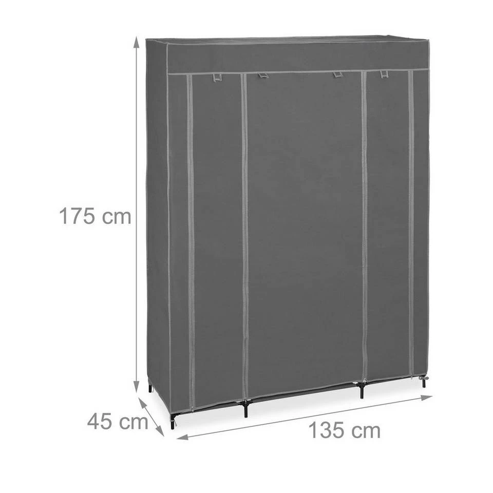 relaxdays Stoffschrank »XXL Stoffschrank« Anthrazit 4 relaxdays Stoffschrank »XXL Stoffschrank« Anthrazit – Bild 4