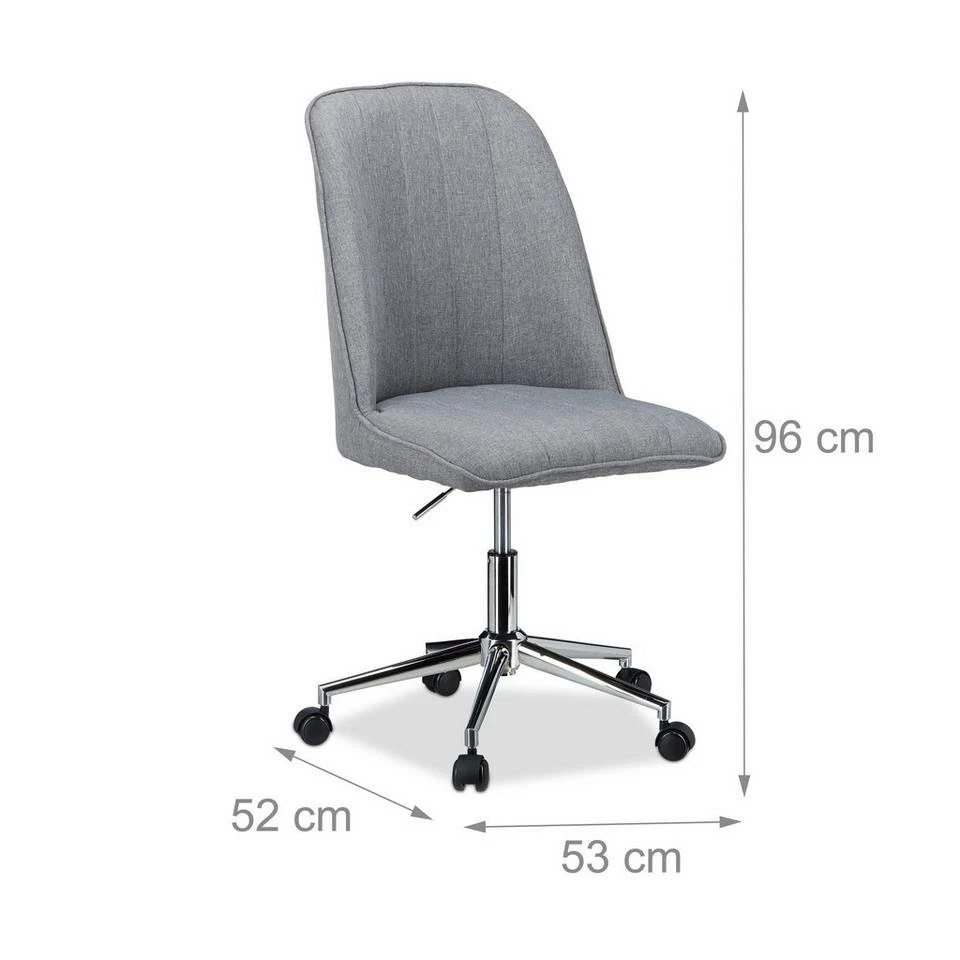 relaxdays Drehstuhl »Höhenverstellbarer Drehstuhl in Grau« 3 relaxdays Drehstuhl »Höhenverstellbarer Drehstuhl in Grau« – Bild 3