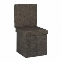 relaxdays Sitzhocker »Faltbarer Sitzhocker mit Lehne«, Braun Grau