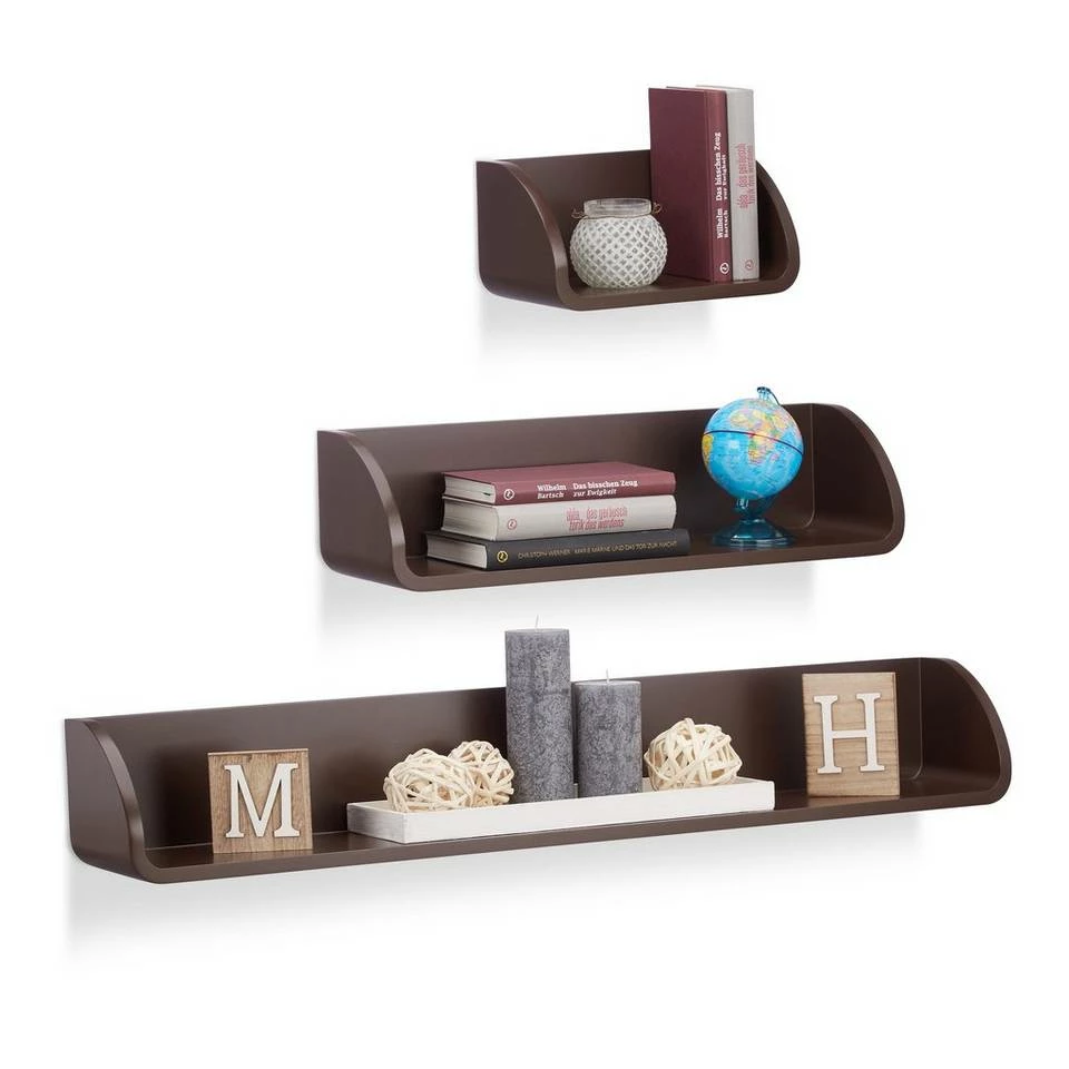 relaxdays Wandregal »Wandregal 3er Set«, Schwarz Grün, Weiß, Braun, Lila 10 relaxdays Wandregal »Wandregal 3er Set«, Schwarz Grün, Weiß, Braun, Lila – Bild 10