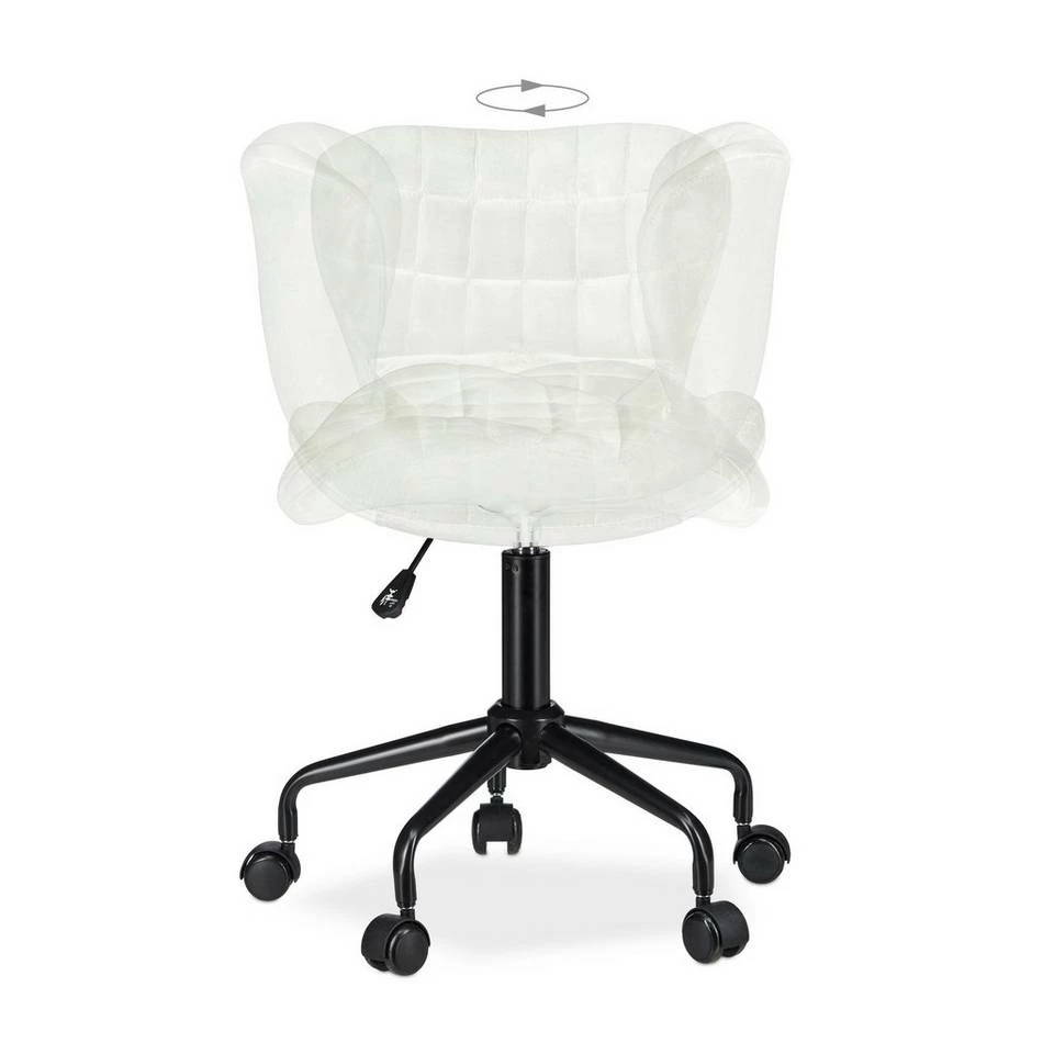 relaxdays Drehstuhl »Bürostuhl Drehstuhl verschiedene Farben«, Weiß Weiß Schwarz, Grau Schwarz, Schwarz 6 relaxdays Drehstuhl »Bürostuhl Drehstuhl verschiedene Farben«, Weiß Weiß Schwarz, Grau Schwarz, Schwarz – Bild 6