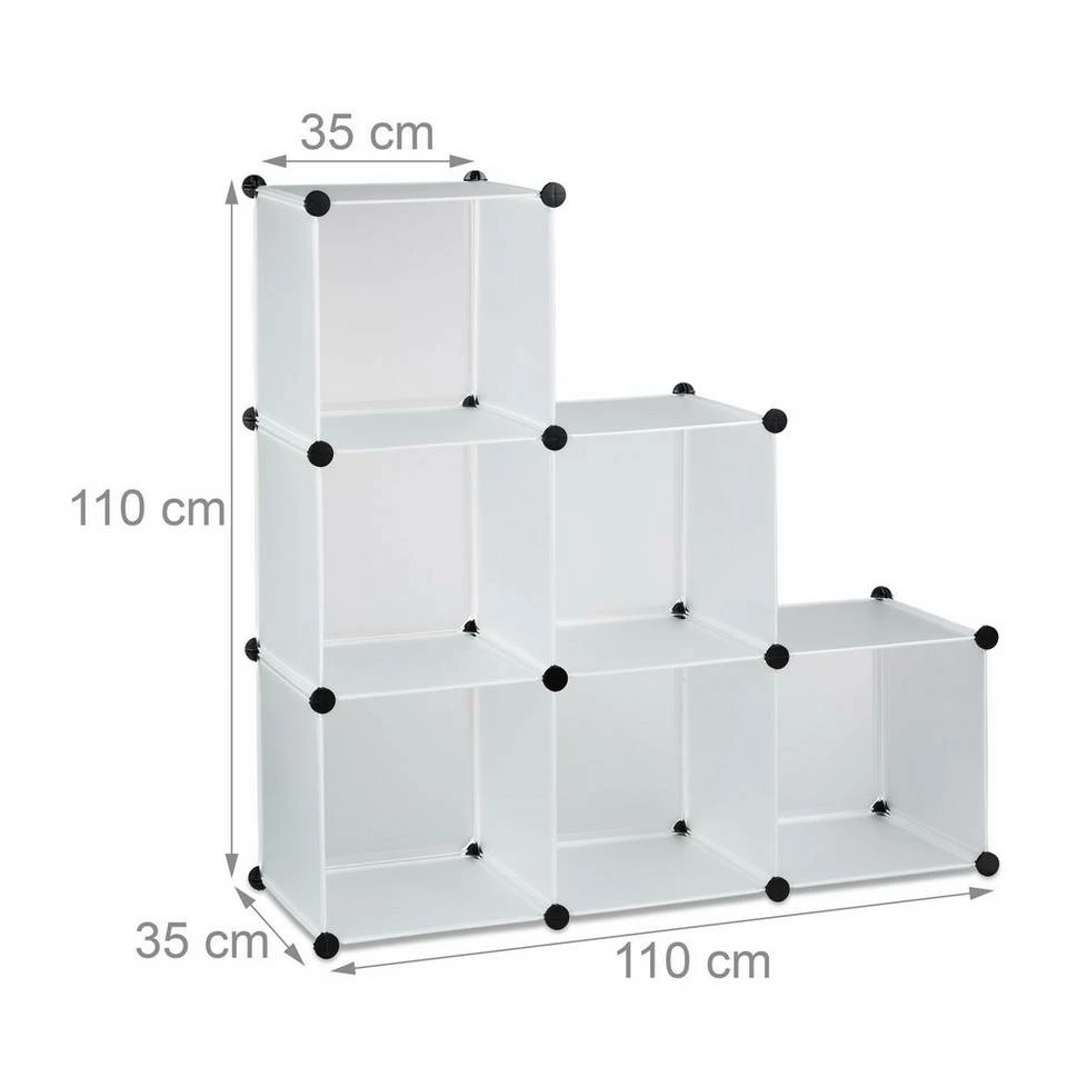 relaxdays Stufenregal »2 x Stufenregal 6 Fächer weiß« 2 relaxdays Stufenregal »2 x Stufenregal 6 Fächer weiß« – Bild 2