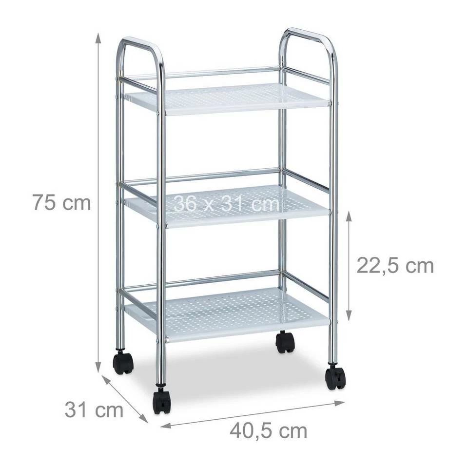 relaxdays Servierwagen »Servierwagen Metall mit 3 Ablagen« 3 relaxdays Servierwagen »Servierwagen Metall mit 3 Ablagen« – Bild 3