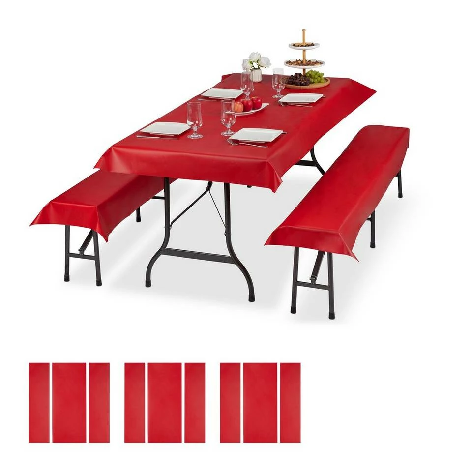 relaxdays Bierzeltgarnitur »12x Bierzeltgarnitur Auflage rot« 1 relaxdays Bierzeltgarnitur »12x Bierzeltgarnitur Auflage rot«