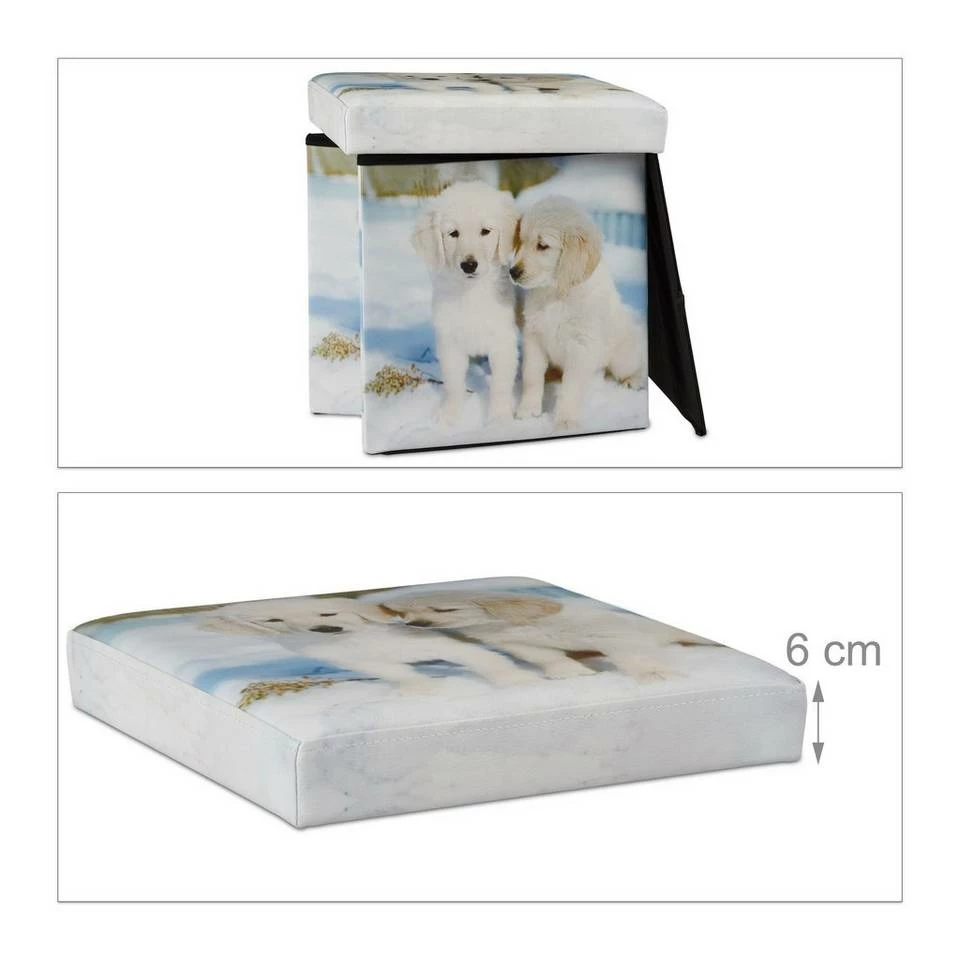 relaxdays Sitzhocker »Motiv Sitzhocker mit Stauraum«, C Weiß Creme Hellblau, Hellblau Orange Creme, Weiß Rot Blau 5 relaxdays Sitzhocker »Motiv Sitzhocker mit Stauraum«, C Weiß Creme Hellblau, Hellblau Orange Creme, Weiß Rot Blau – Bild 5