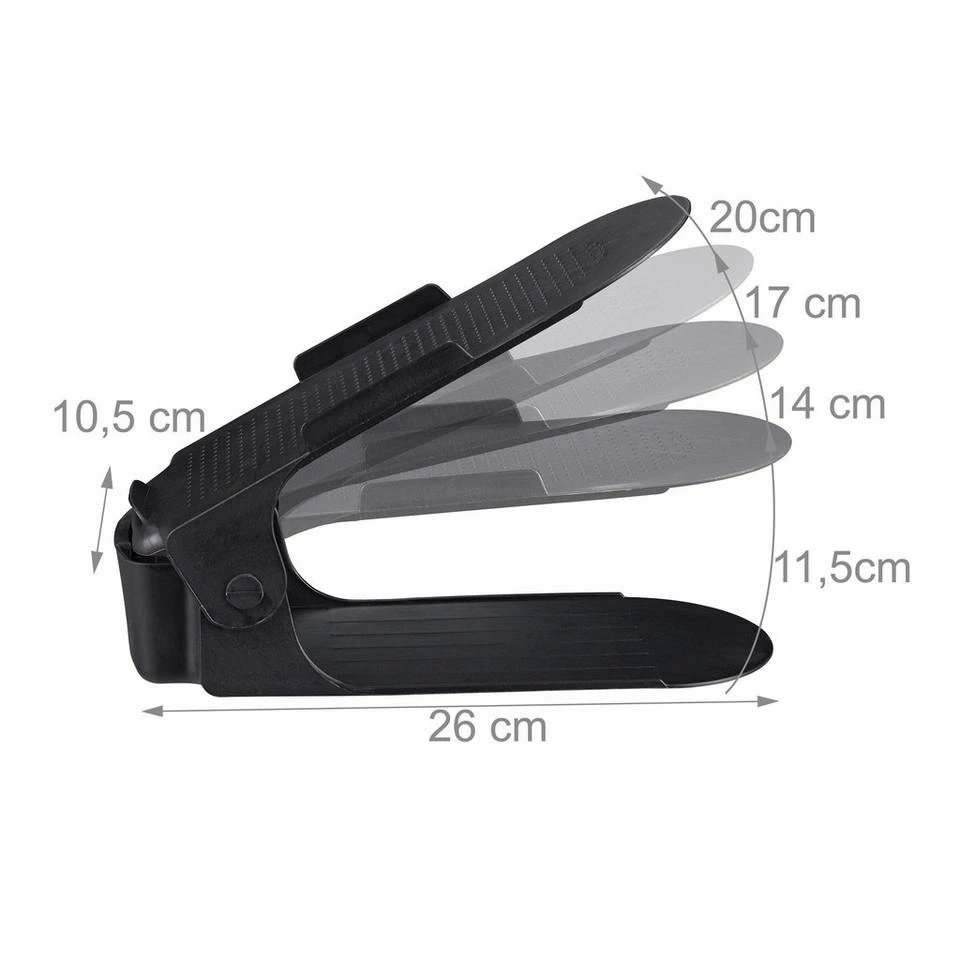 relaxdays Schuhregal »32 x Schuhstapler schwarz« 4 relaxdays Schuhregal »32 x Schuhstapler schwarz« – Bild 4