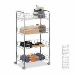 relaxdays Rollwagen »Rollregal aus Metall«, 4