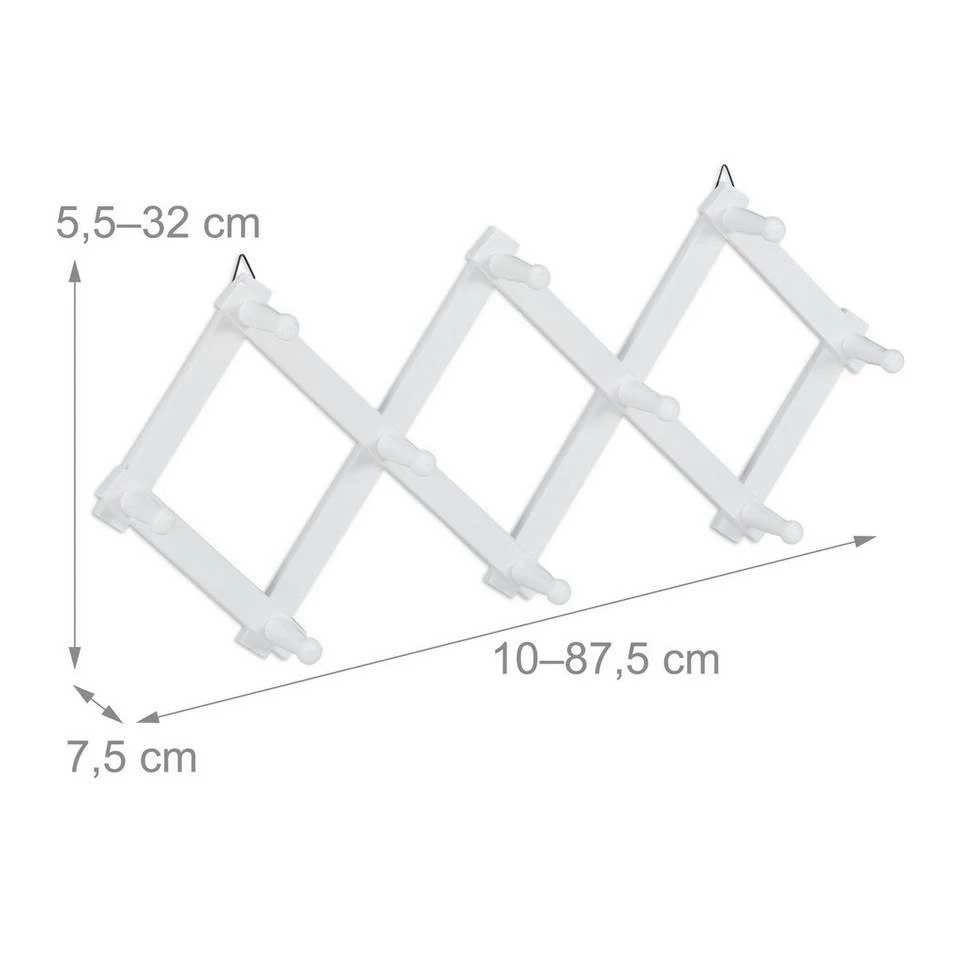 relaxdays Wandgarderobe »2 x Wandgarderobe Holz weiß faltbar« 4 relaxdays Wandgarderobe »2 x Wandgarderobe Holz weiß faltbar« – Bild 4