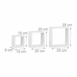 relaxdays Wandregal »Hängeregal Würfel 3er Set«, Weiß Weiß, Schwarz, Weiß Braun, Weiß Blau -Deutschland Möbel Verkäufe 2024 f1ca564c a865 537d 83c4 91b4fd28058c