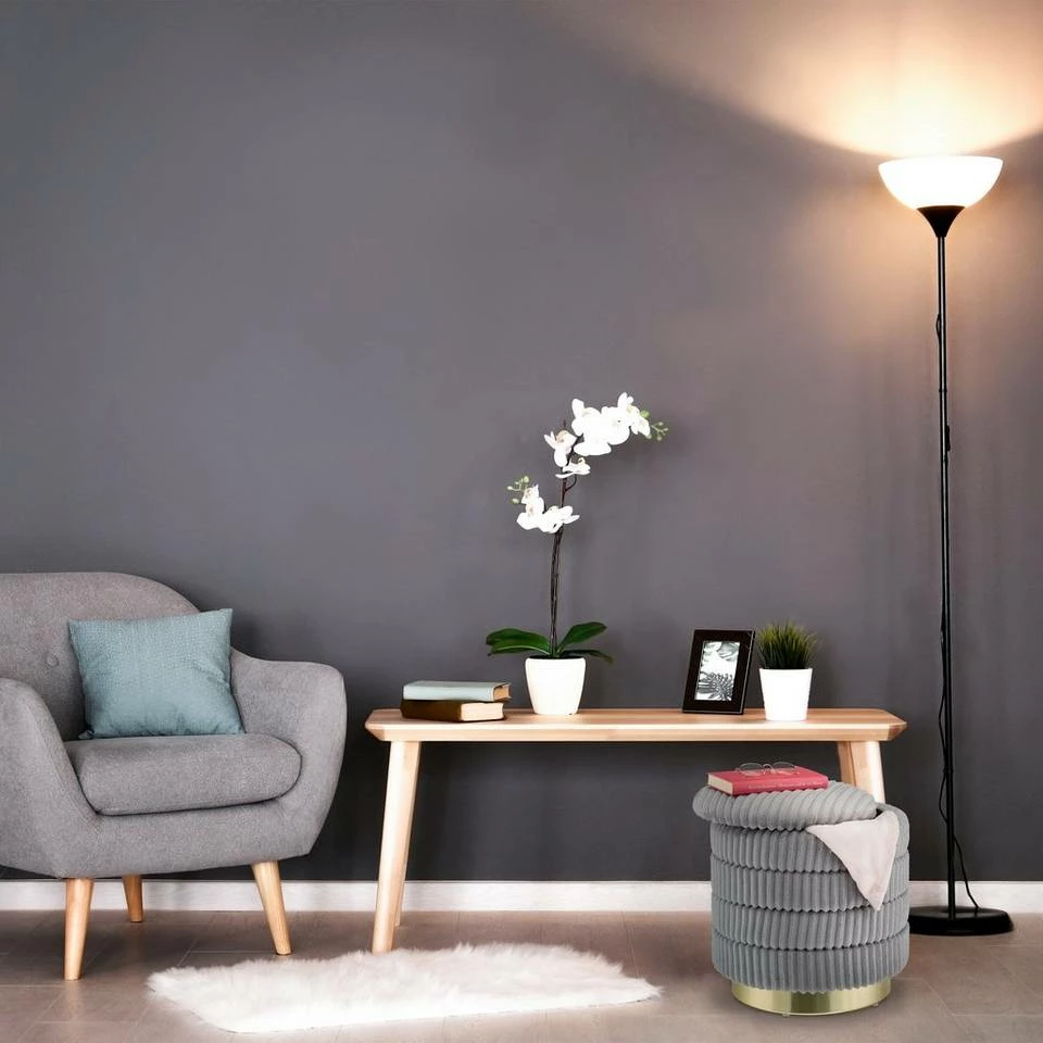 relaxdays Polsterhocker »Grauer Samthocker mit Stauraum« 5 relaxdays Polsterhocker »Grauer Samthocker mit Stauraum« – Bild 5